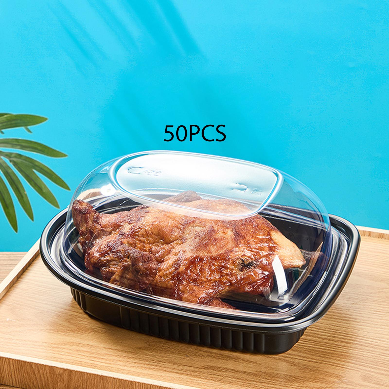 Meal Prep With Chicken - 回転式チキンロースター用使い捨てテイクアウトボックス、大容量ミールプレップ保存容器、透明蓋付き、ケータリングやイベントに最適