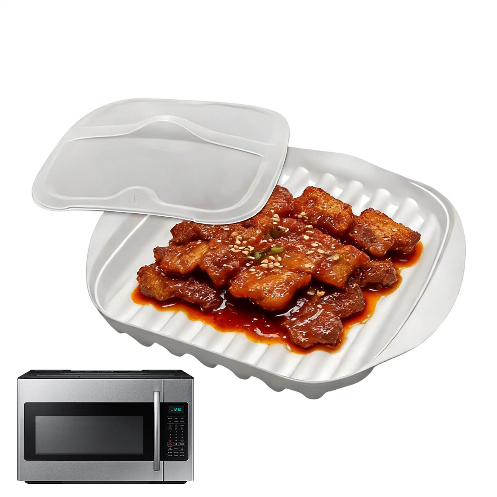 Meal Prep Hot Dogs - 電子レンジ用ベーコントレイ、くっつかないキッチン用品、ベーコン調理器、電子レンジ用、ピザ、肉、ホットドッグ、ソーセージ、タコス、食事の準備に