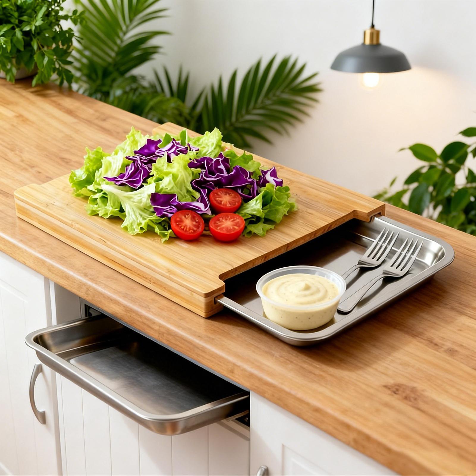 Meal Prep Veggie - キッチン用木製カッティングボード、滑り止め、食品準備、チョッピング、サービング用ガジェット、肉、ステーキ、野菜料理用木製カッティングボード