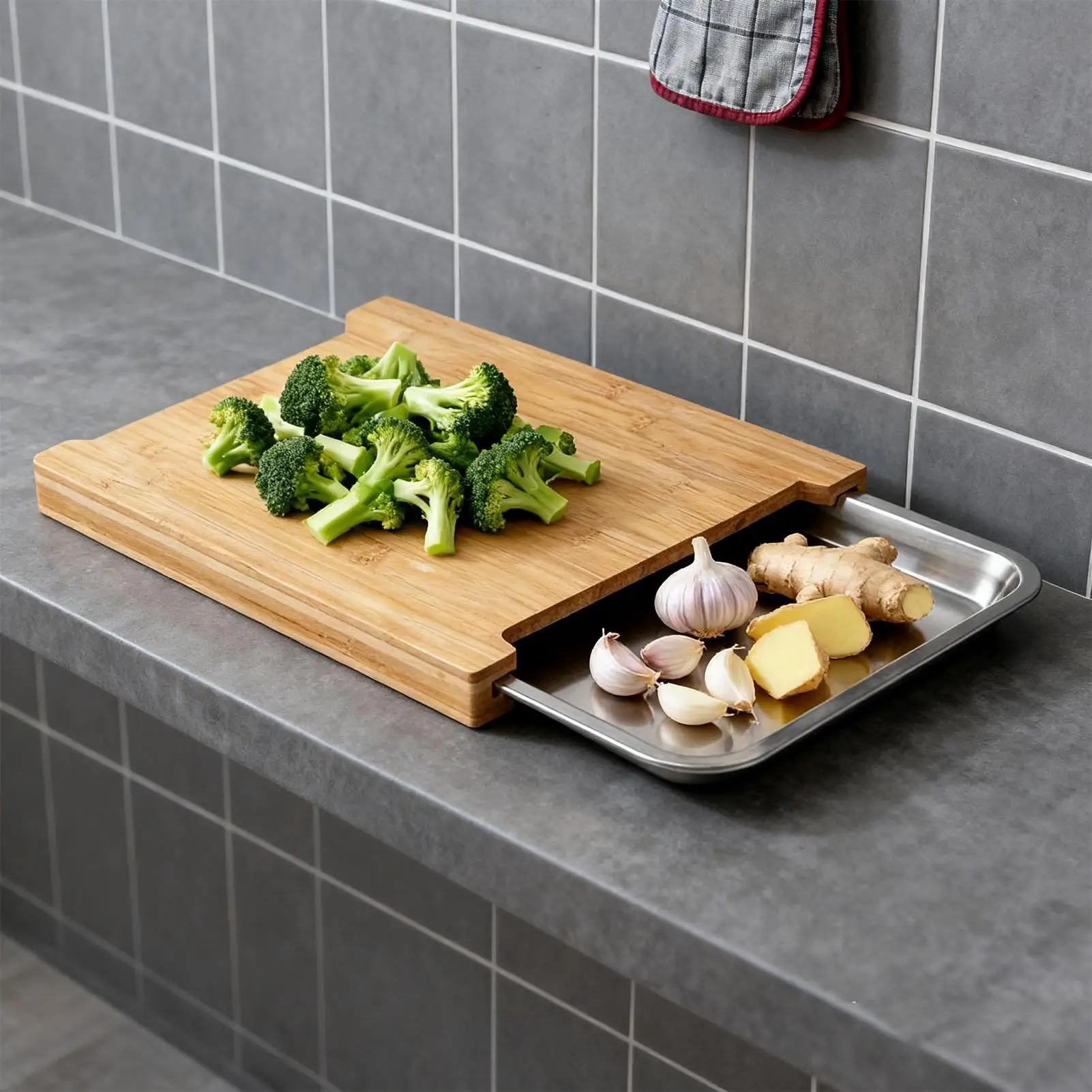 Meal Prep Veggie - 木製カッティングボード 滑り止め付き 食品準備用チョッピングガジェット 肉、ステーキ、野菜料理用 木製カッティングボード レストラン