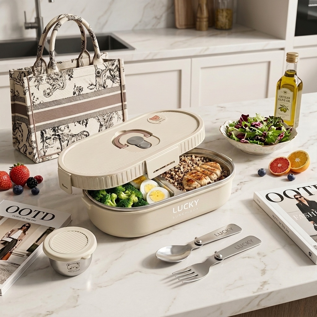 Meal Prep Kits - 電子レンジ対応 304ステンレス製弁当箱セット 漏れ防止 ポータブル食品保存容器 ミールプレップボウル 子供