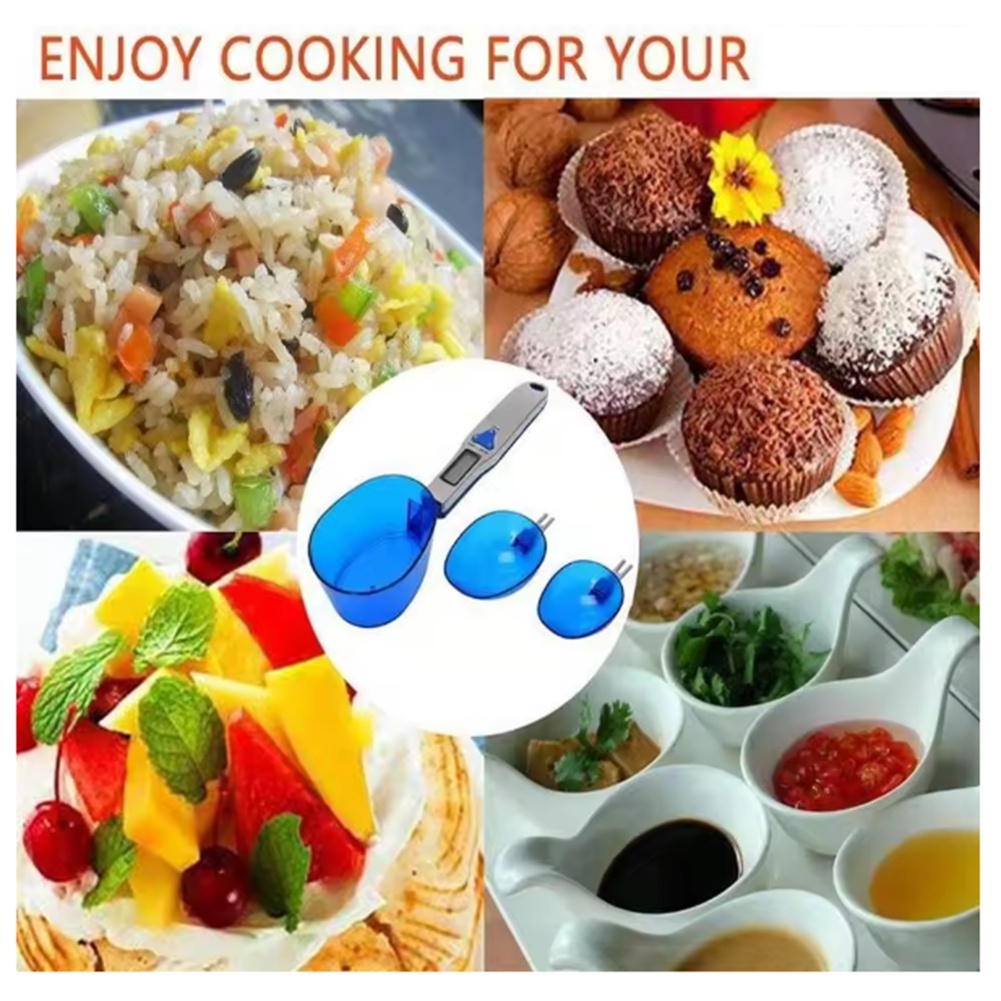 Portion Scale Digital - A98G-電子デジタルキッチンスケール、3つの計量スプーン付き、ミルク、小麦粉、スパイスの計量用フードスケール、500G/0.1G対応