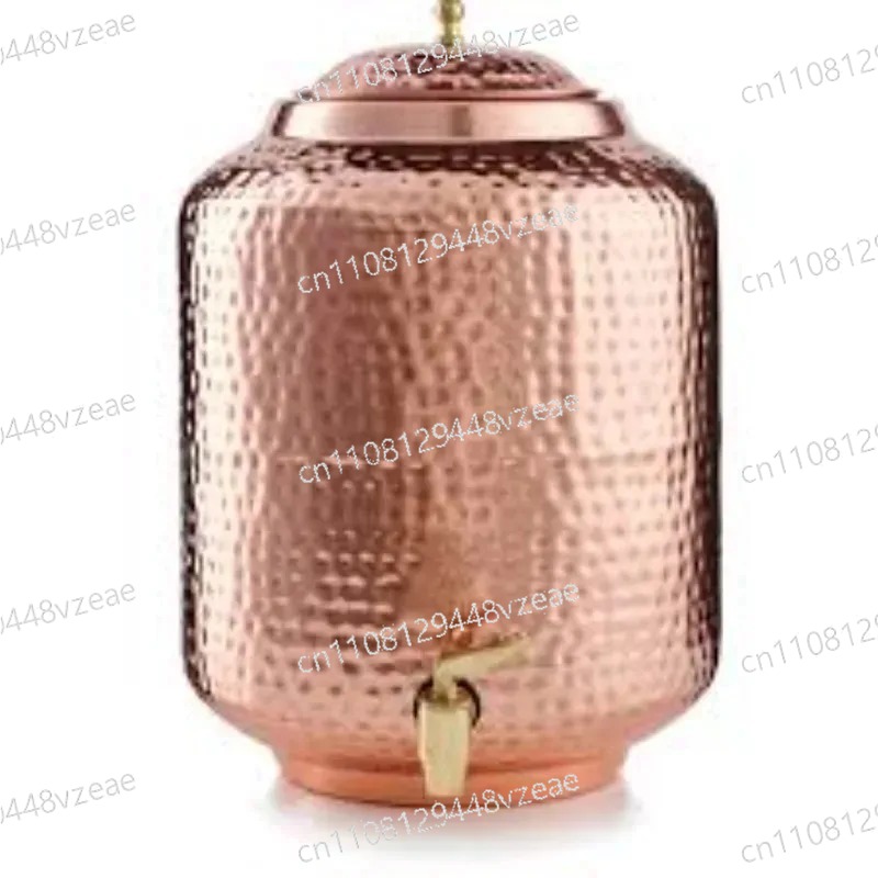Glass Container Set - ガラスローラー2個付き - 6.5リットル（ブラウン） - 3個セット 純銅製ウォーターディスペンサー容器ポット