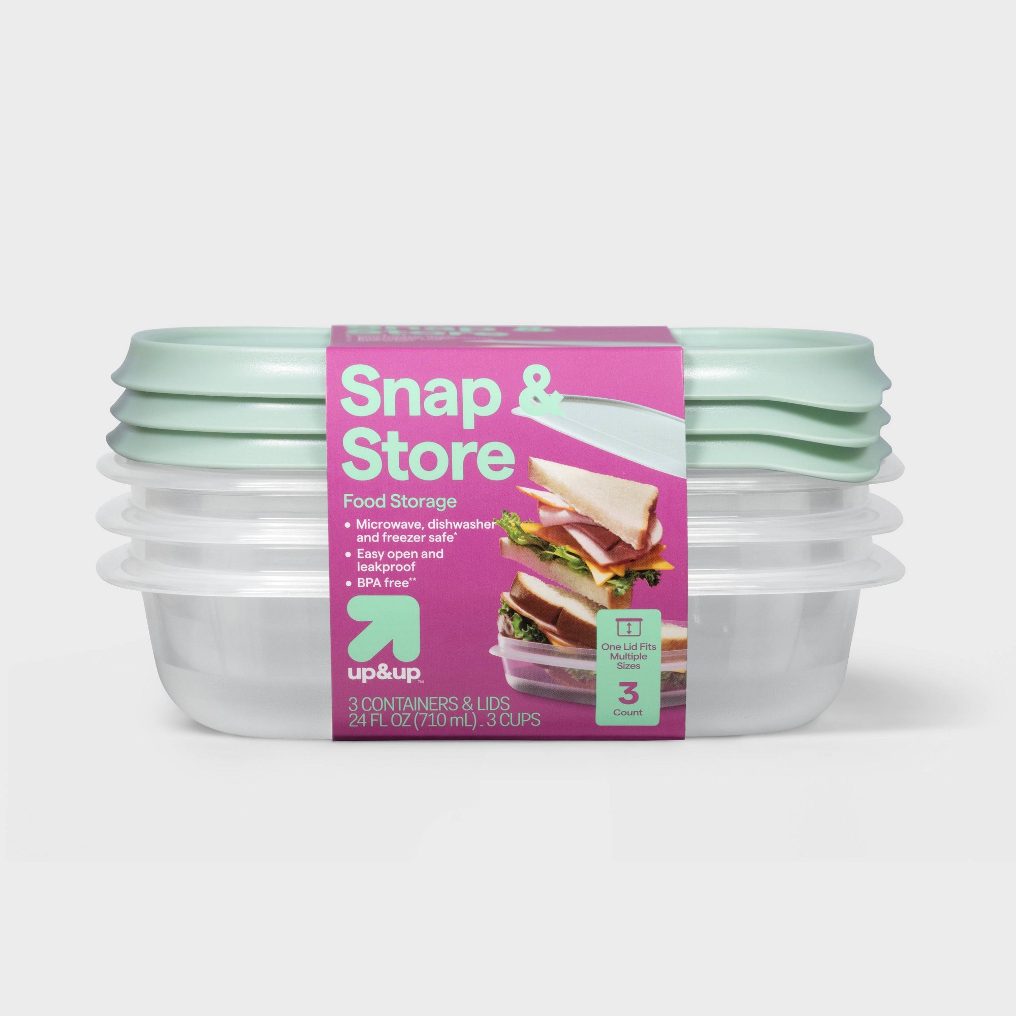Meal Prep Containers - 3立方インチの正方形食品保存容器、スナップ蓋付き、キッチン整理用の透明な再利用可能なミールプレップボックス