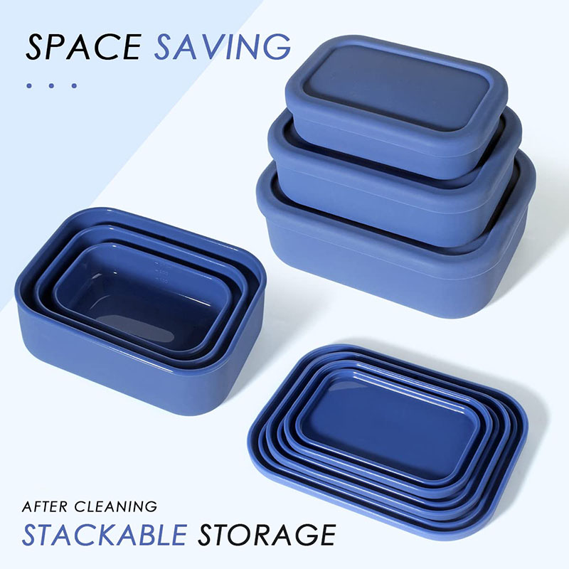 Meal Prep Kits - 漏れ防止弁当箱 再利用可能 BPAフリー 食事準備容器 食品食事保管用シリコン弁当箱 子供