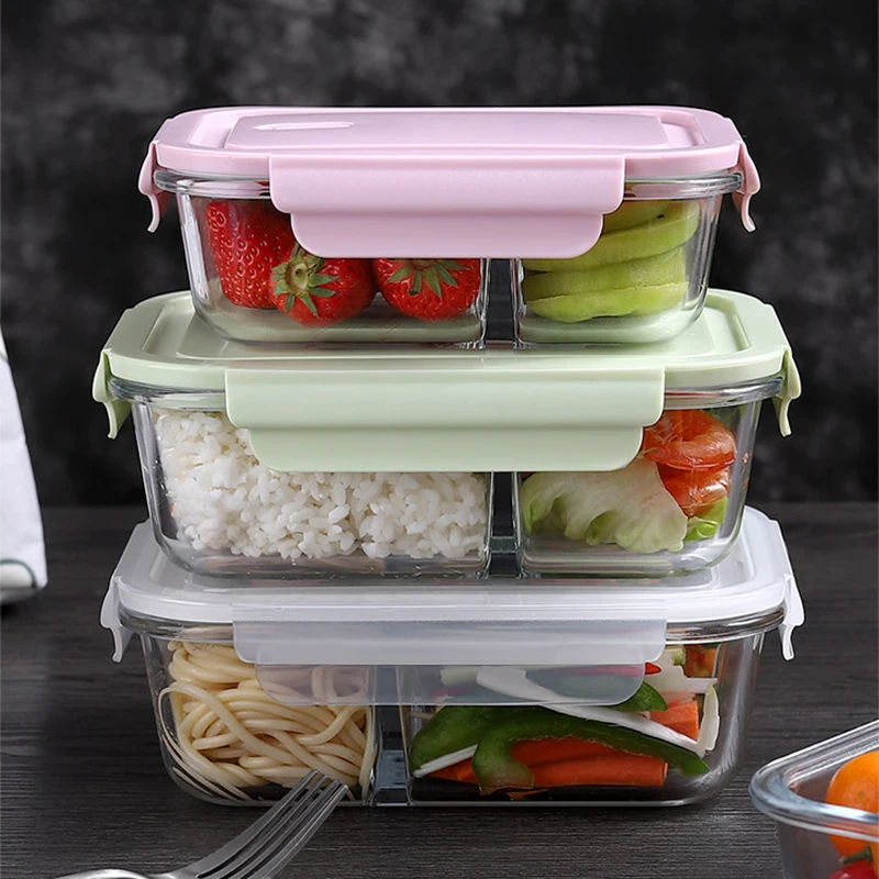 密閉蓋付きガラス弁当箱,生鮮食品保存,持ち運びが簡単,電子レ - Meal Prep Kits のレビューと価格