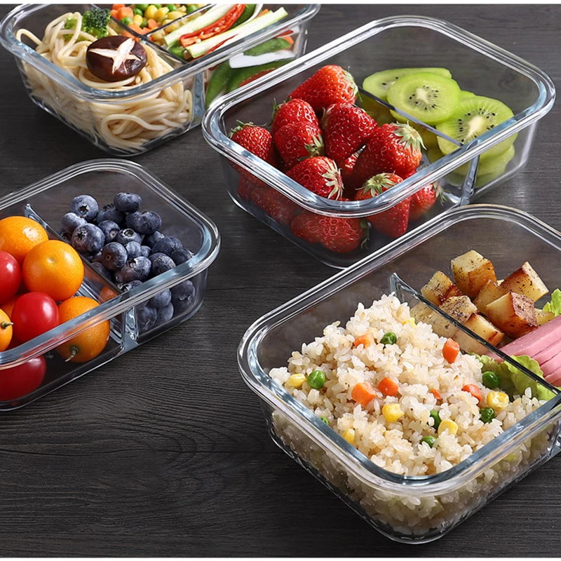 密閉蓋付きガラス弁当箱,生鮮食品保存,持ち運びが簡単,電子レ - Meal Prep Kits のレビューと価格