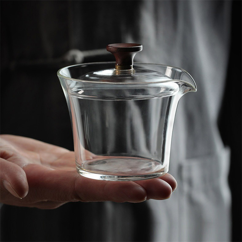 日本の白鳥の形をした透明な伸縮性のあるティーカップと蓋,お茶 - Glass Container Set のレビューと価格