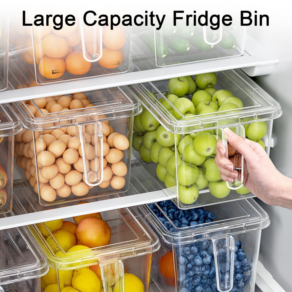 蓋付きの冷蔵庫用収納ボックス、積み重ね可能な食品容器、果物、 - Meal Prep Veggie のレビューと価格