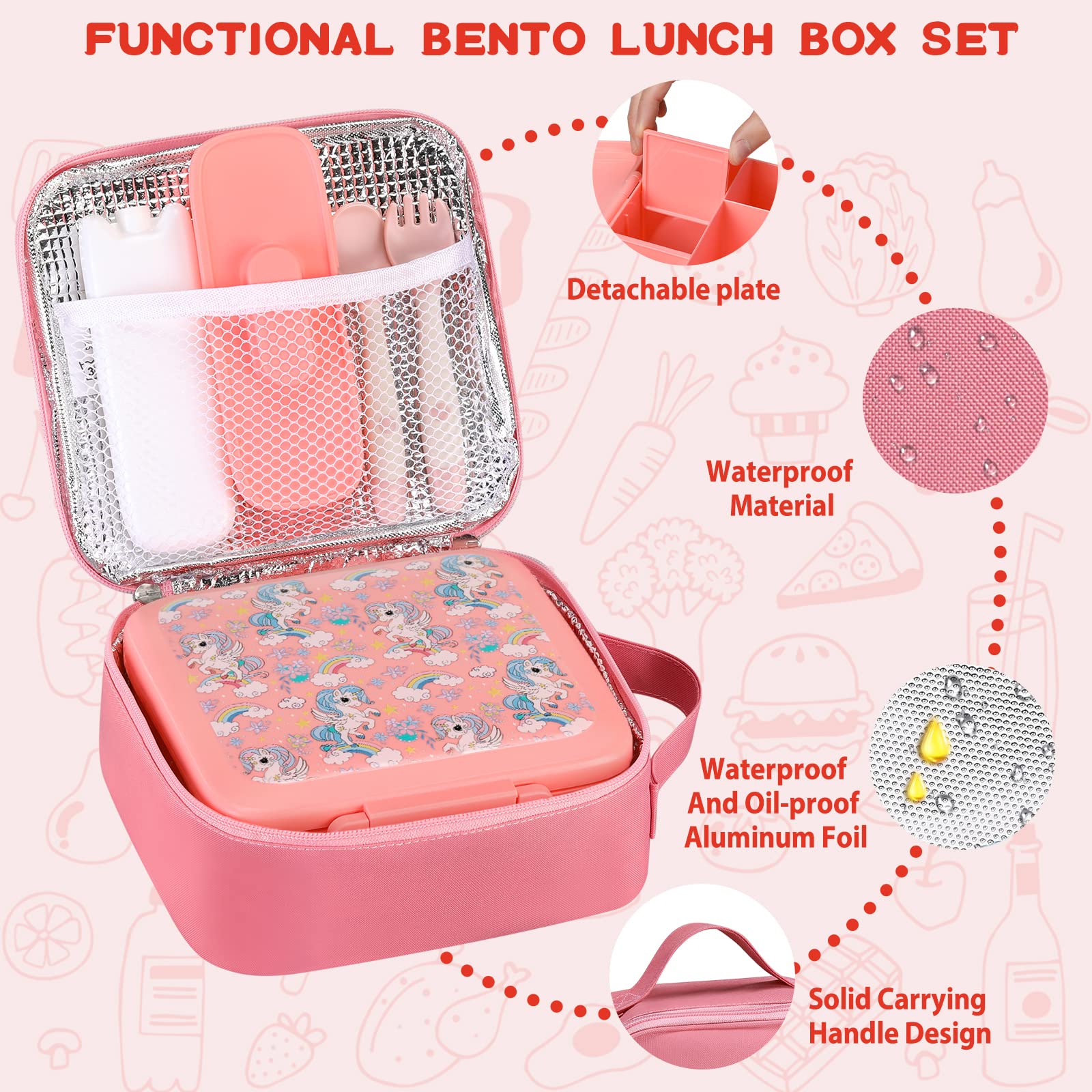 子供用弁当箱 8オンスの断熱真空フードジャー、ランチバッグ、 - Meal Prep Kits のレビューと価格