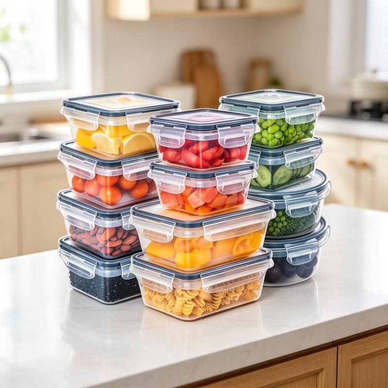 12個入り気密食品保存容器、5サイズ BPAフリーPP製 ス - Meal Prep Veggie のレビューと価格