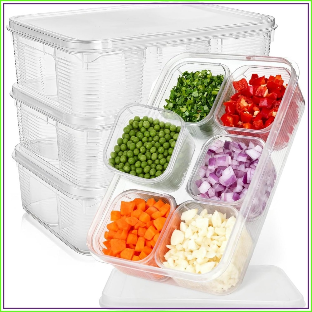 28点セット冷蔵庫オーガナイザーセット、24個の取り外し可能 - Meal Prep Veggie のレビューと価格