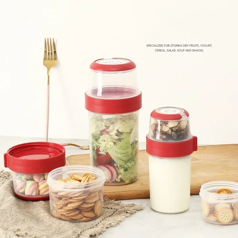 2層密閉型クリスパーボックス、コンパートメント付き、オートミ - Meal Prep Kits のレビューと価格