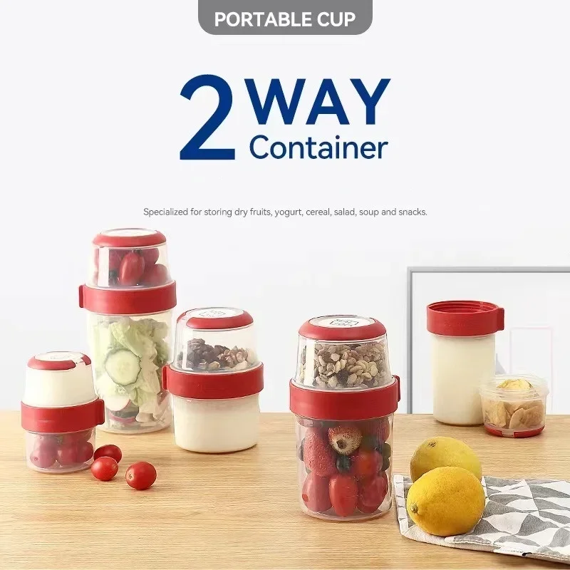 2層密閉型クリスパーボックス、コンパートメント付き、オートミ - Meal Prep Kits のレビューと価格