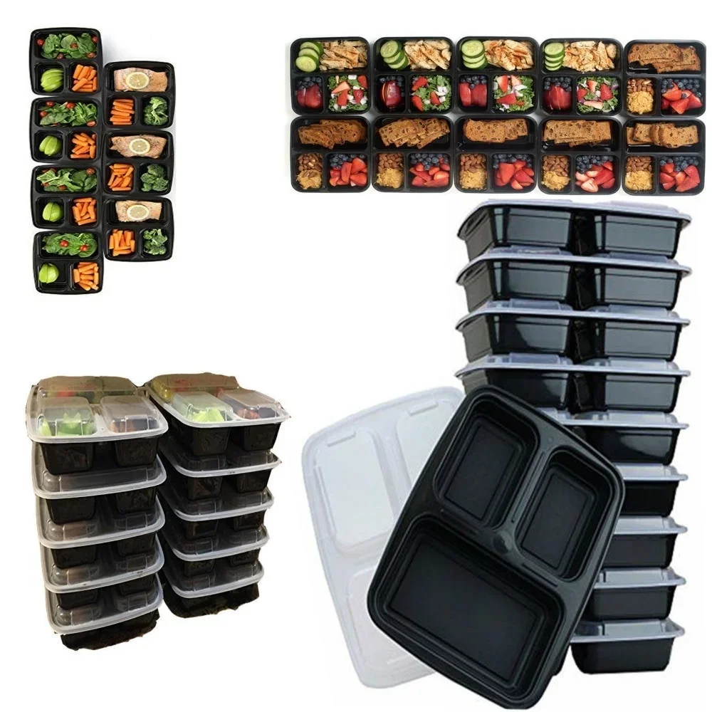7パック 3コンパートメント 食事準備コンテナ 極厚食品保存 - Meal Prep Kits のレビューと価格