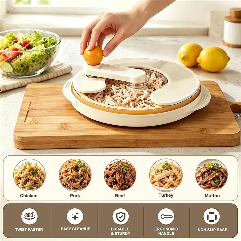 AAAN-手動チキンブレストシュレッダーツール 360度回転 - Meal Prep With Chicken のレビューと価格