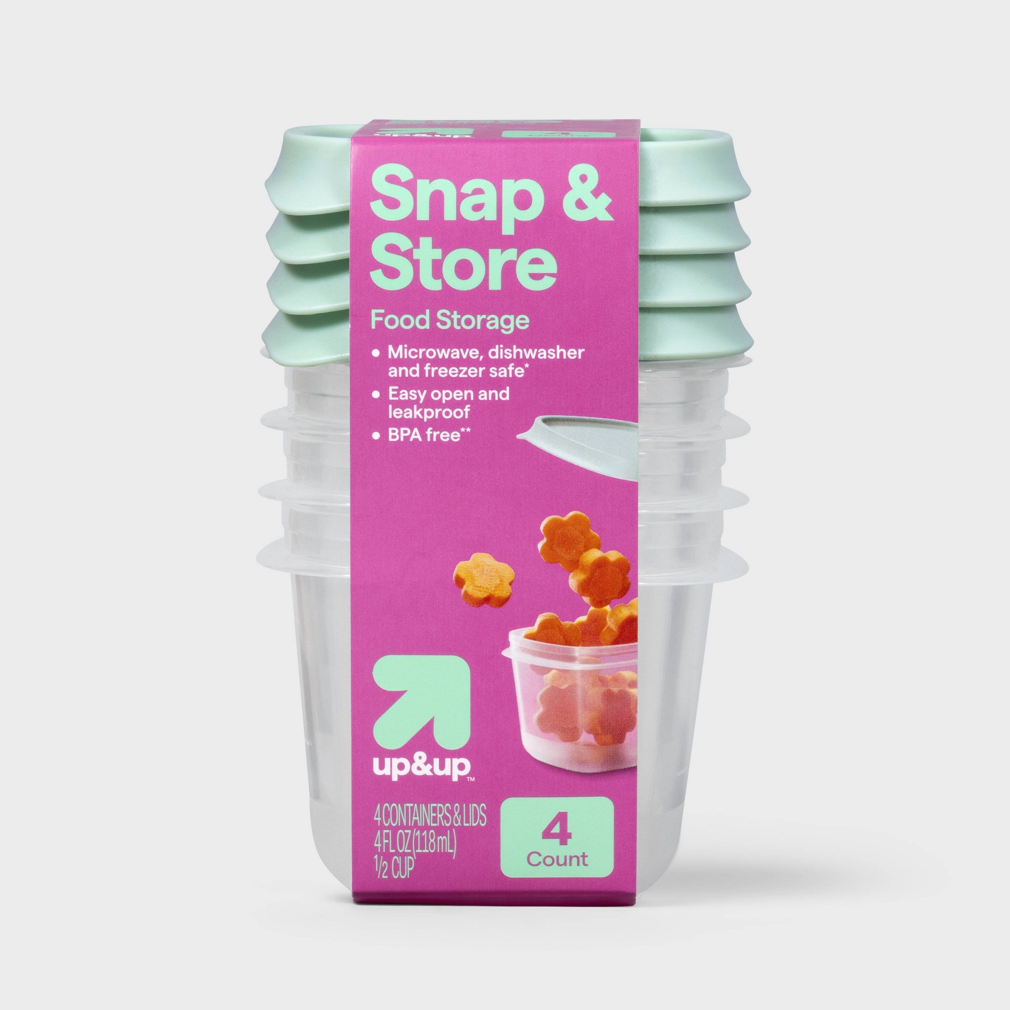 4個入りミニスクエアハーフカップ食品保存容器、BPAフリーの - Meal Prep Containers のレビューと価格