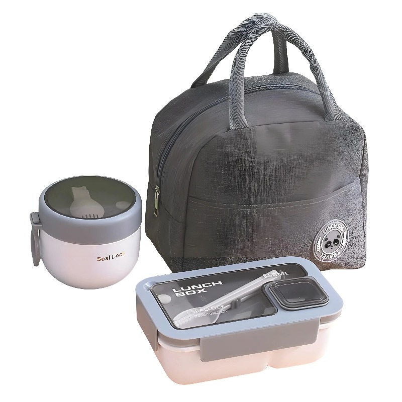 3ピース漏れ防止ランチコンテナセット、断熱バッグ付き、BPA - Meal Prep Kits のレビューと価格