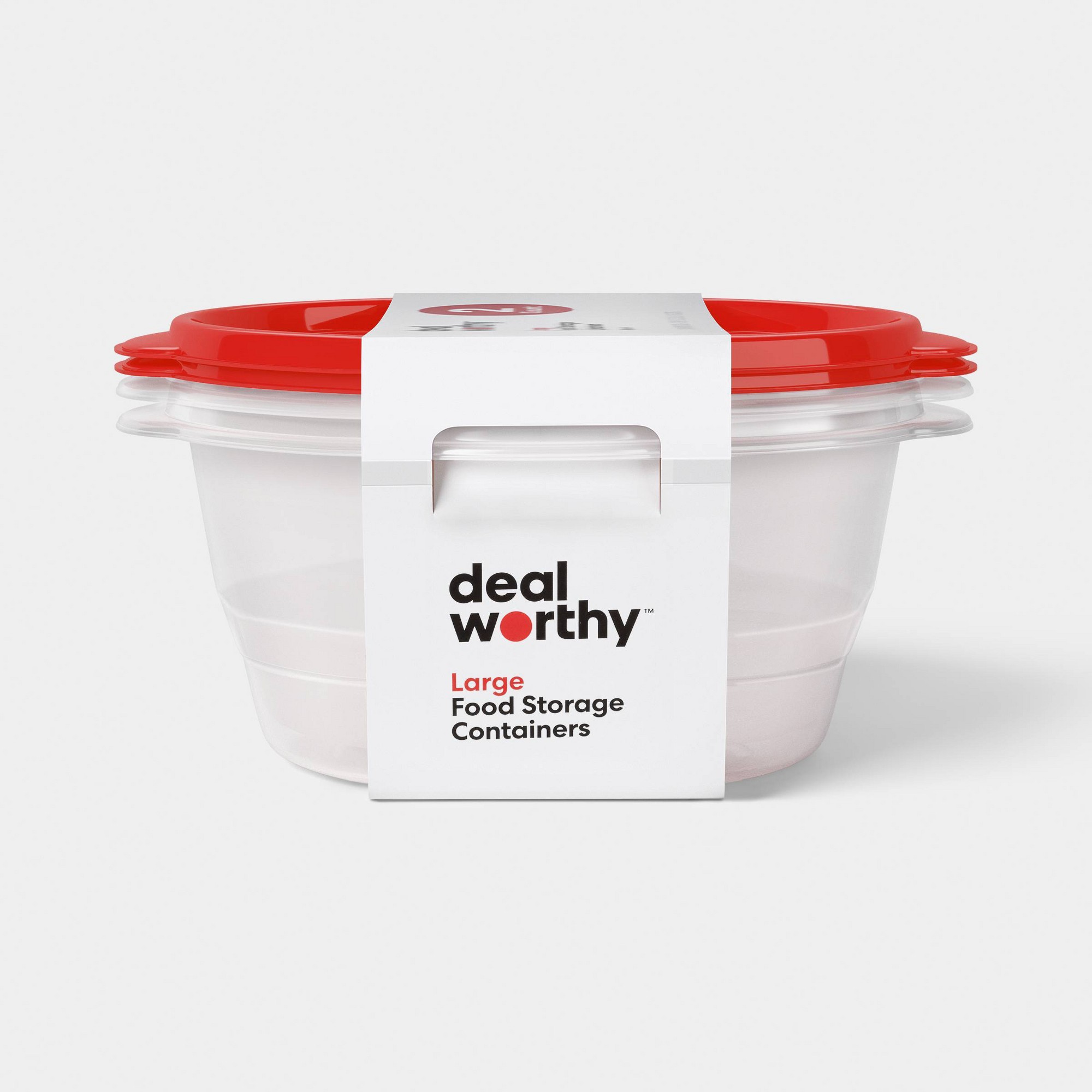 2ct大型丸型食品保存容器 128オンス 透明プラスチック蓋 - Meal Prep Containers のレビューと価格