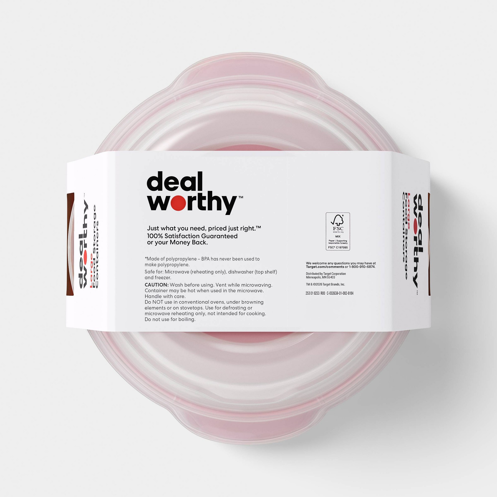 2ct大型丸型食品保存容器 128オンス 透明プラスチック蓋 - Meal Prep Containers のレビューと価格