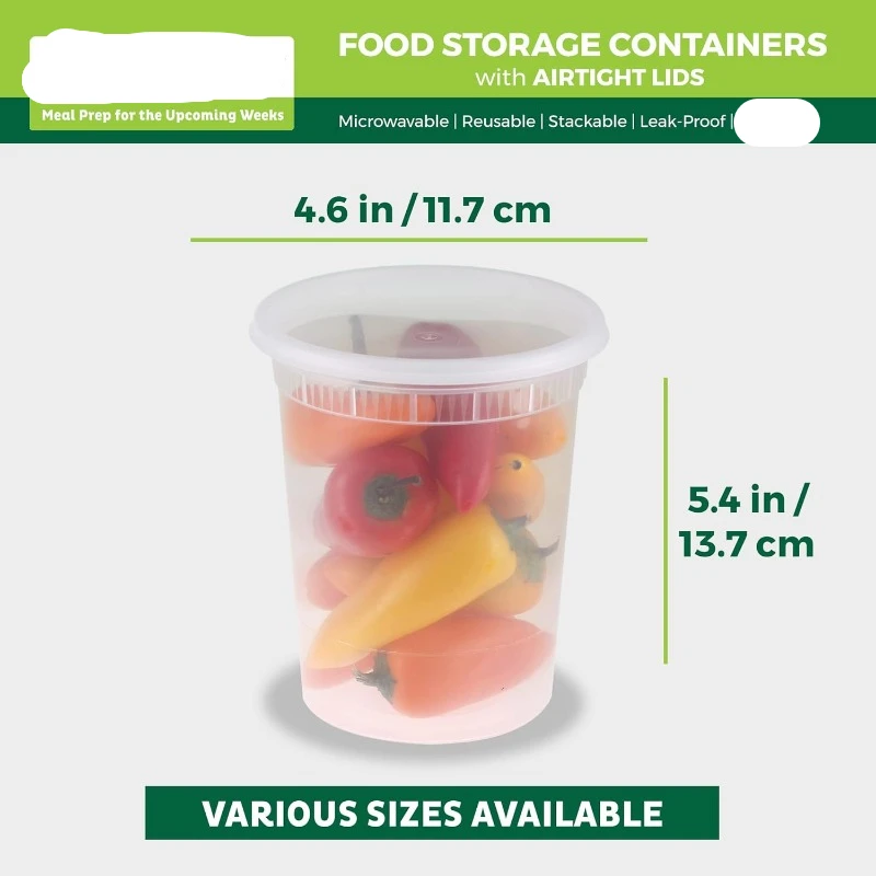 ふた付きプラスチックデリ容器、スライム、スープ、食事準備容器 - Meal Prep Containers のレビューと価格