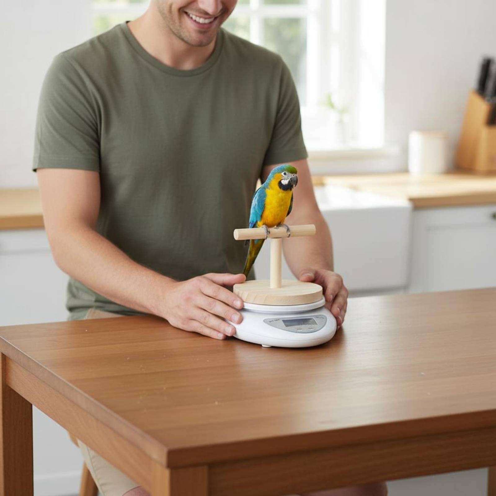 デジタルペットバードスケール、取り外し可能な木製T型止まり木 - Portion Scale Digital のレビューと価格