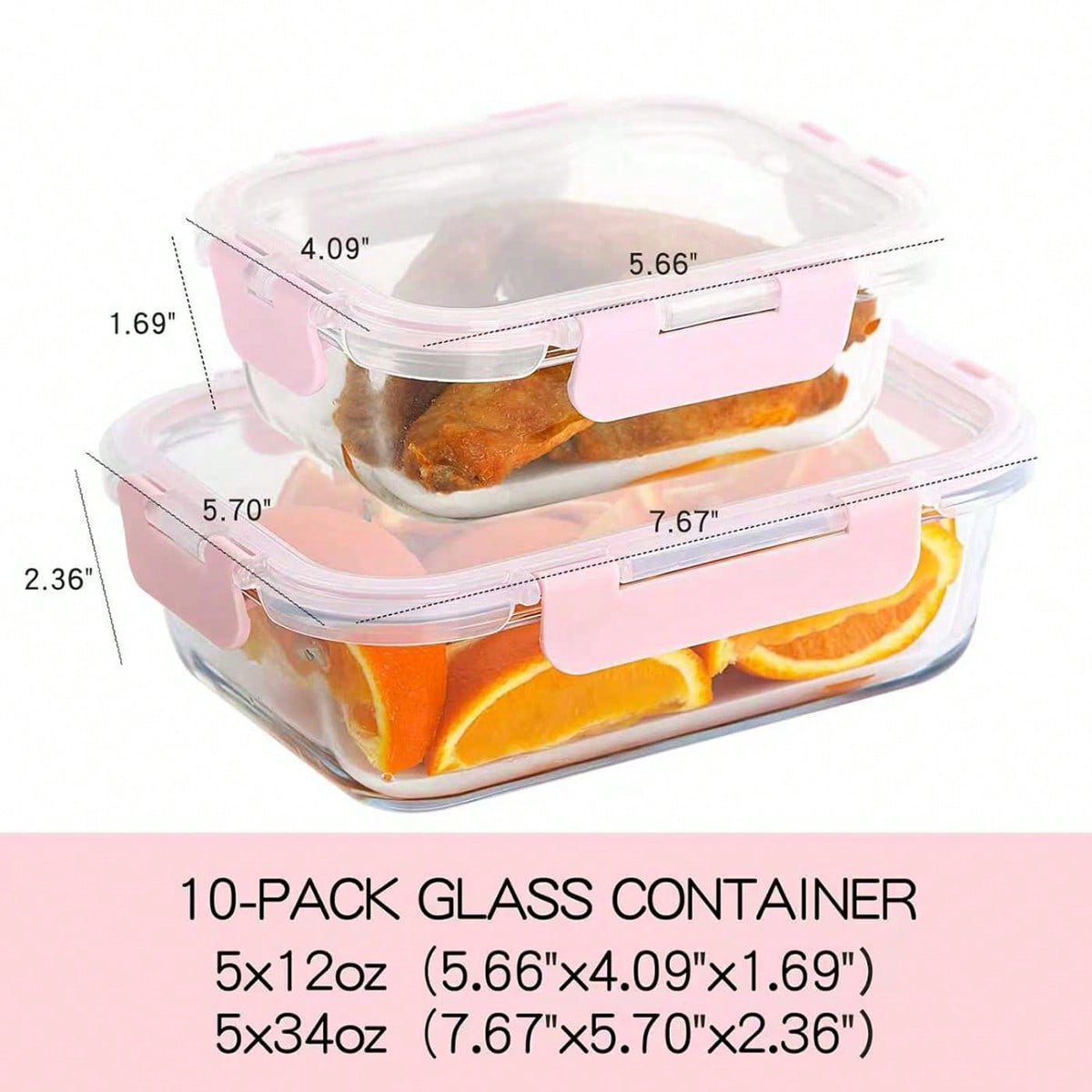 10個入りガラス製ミールプレップ容器、蓋付き食品保存容器、気 - Meal Prep Containers のレビューと価格