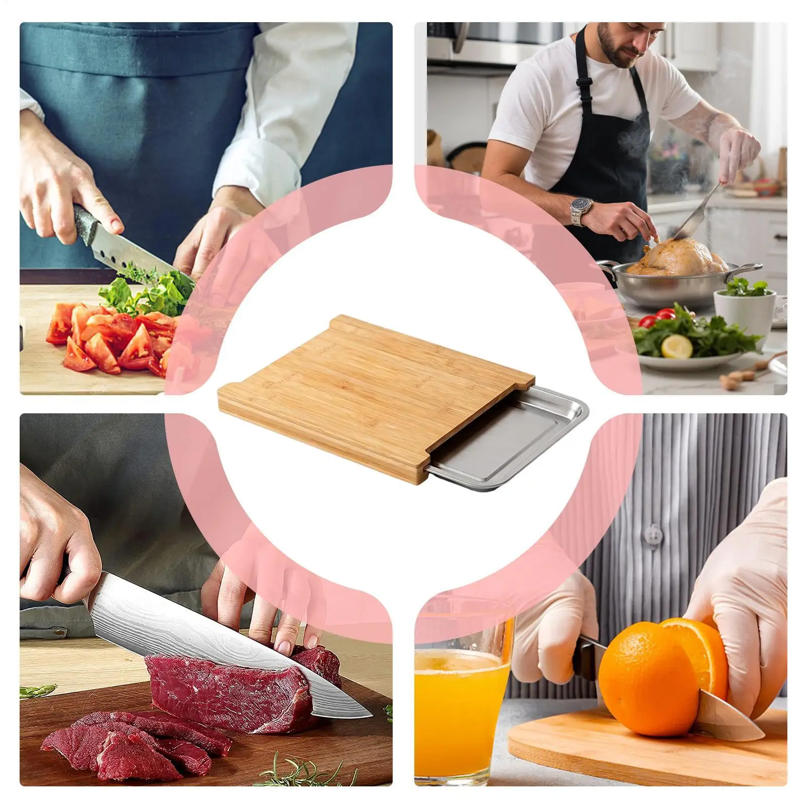 木製カッティングボード 滑り止め付き 食品準備用チョッピング - Meal Prep Veggie のレビューと価格