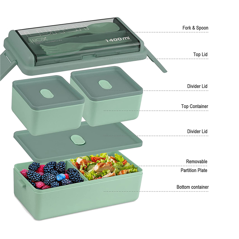 ABXF-2X 弁当箱キット、47.35オンス弁当箱大人用弁 - Meal Prep Kits のレビューと価格
