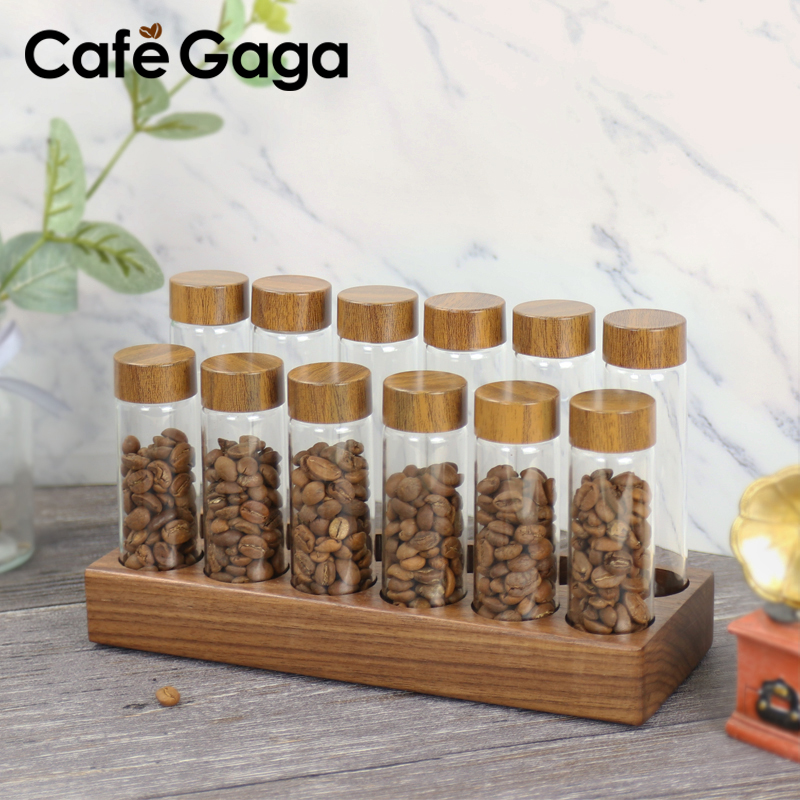 コーヒーの種類の収納容器,ガラス管のディスプレイラック,個別 - Glass Container Set のレビューと価格