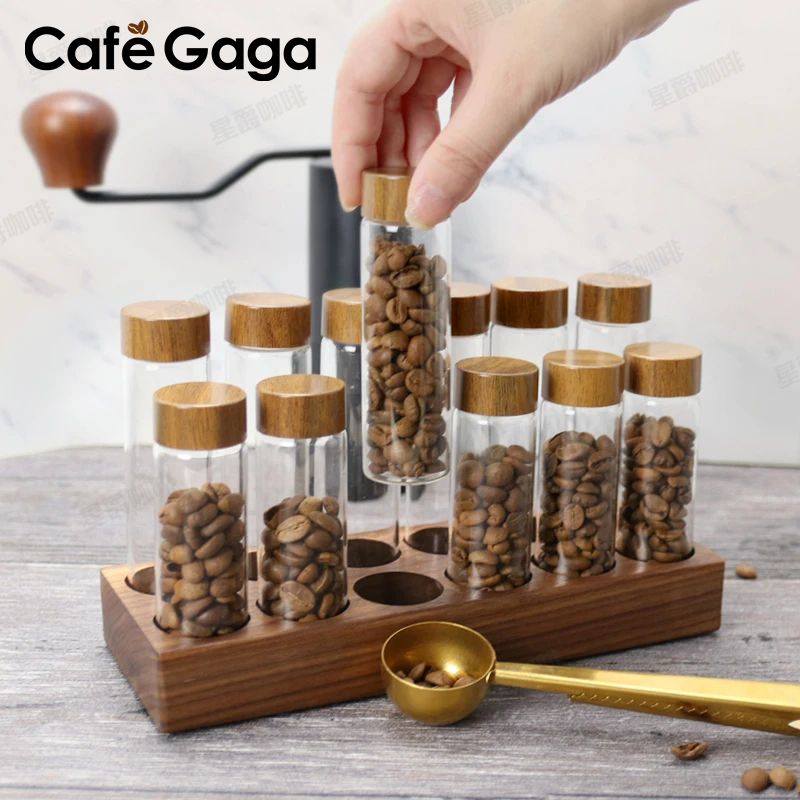 コーヒーの種類の収納容器,ガラス管のディスプレイラック,個別 - Glass Container Set のレビューと価格