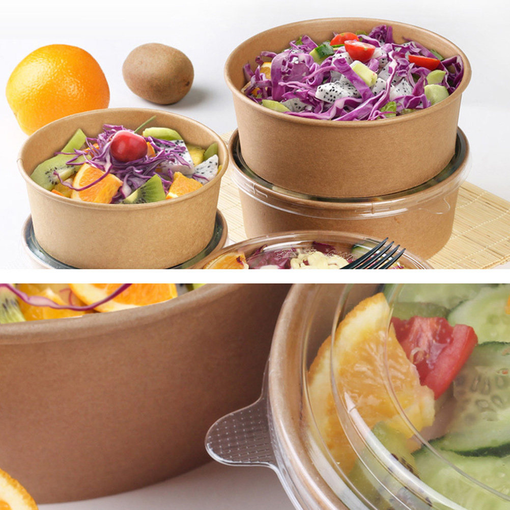 20個入りクラフト紙ボウル、漏れ防止使い捨てサラダボウル、食 - Meal Prep Containers のレビューと価格