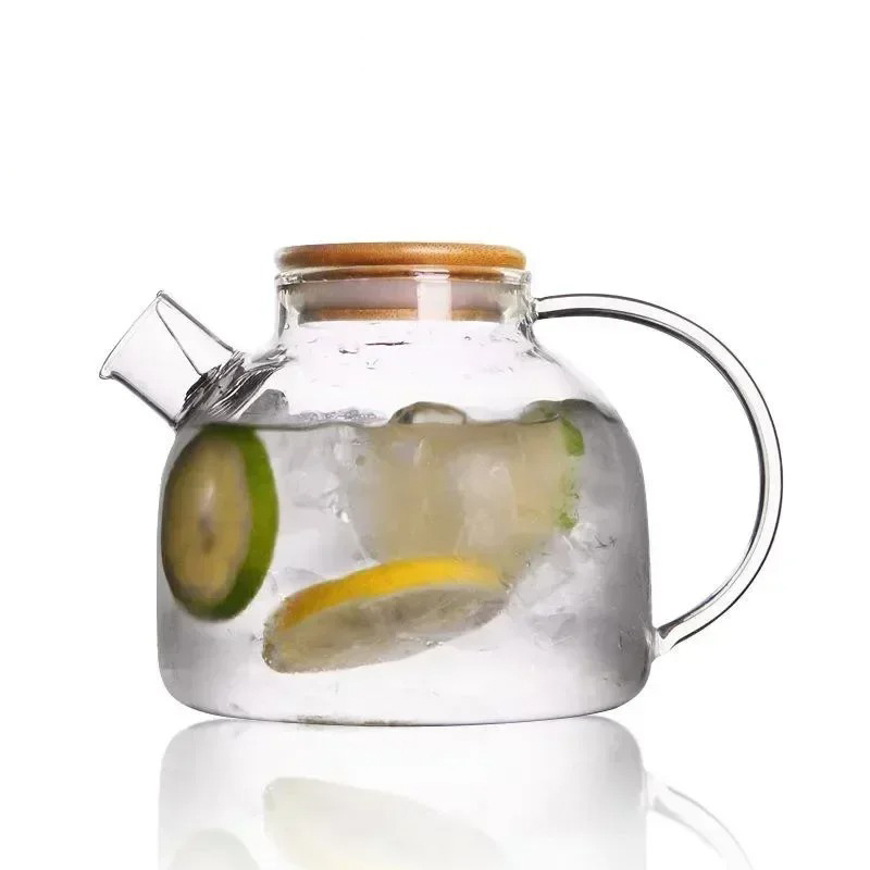 1L/1.8L 透明ホウケイ酸ガラスティーポット耐熱大型クリ - Glass Container Set のレビューと価格