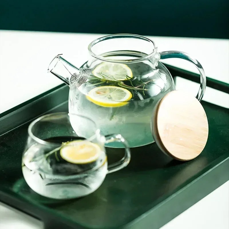 1L/1.8L 透明ホウケイ酸ガラスティーポット耐熱大型クリ - Glass Container Set のレビューと価格
