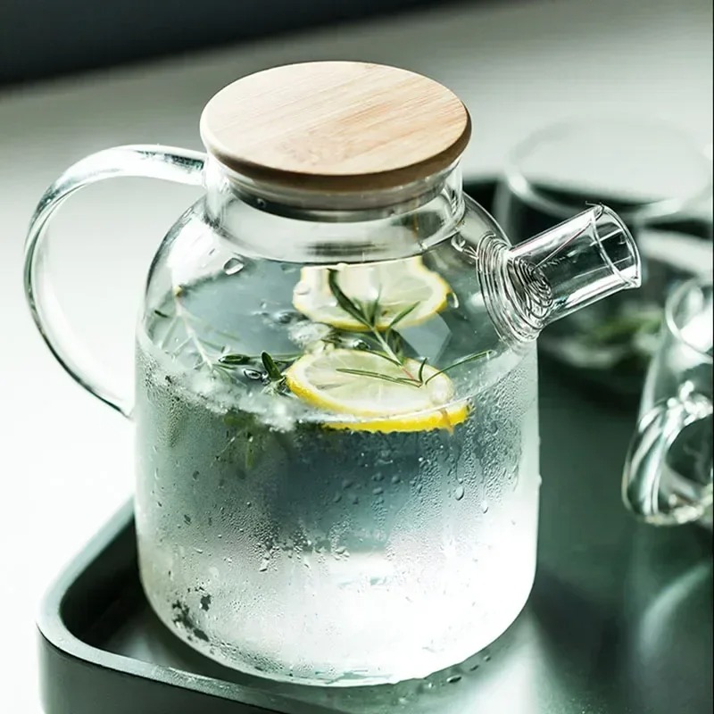 1L/1.8L 透明ホウケイ酸ガラスティーポット耐熱大型クリ - Glass Container Set のレビューと価格