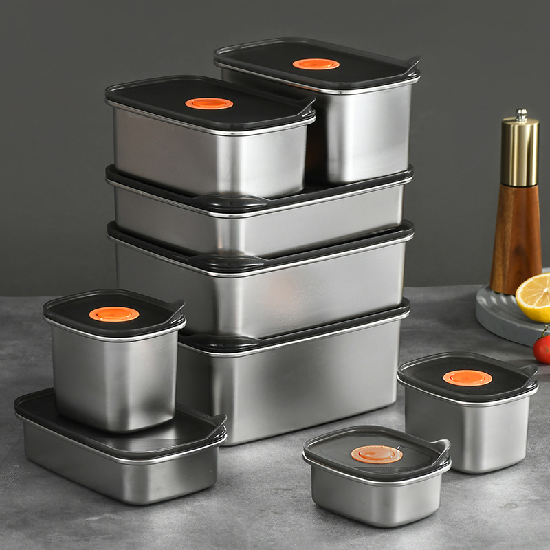 1PC 304 ステンレス鋼クリスパーシール付きランチボック - Meal Prep Kits のレビューと価格