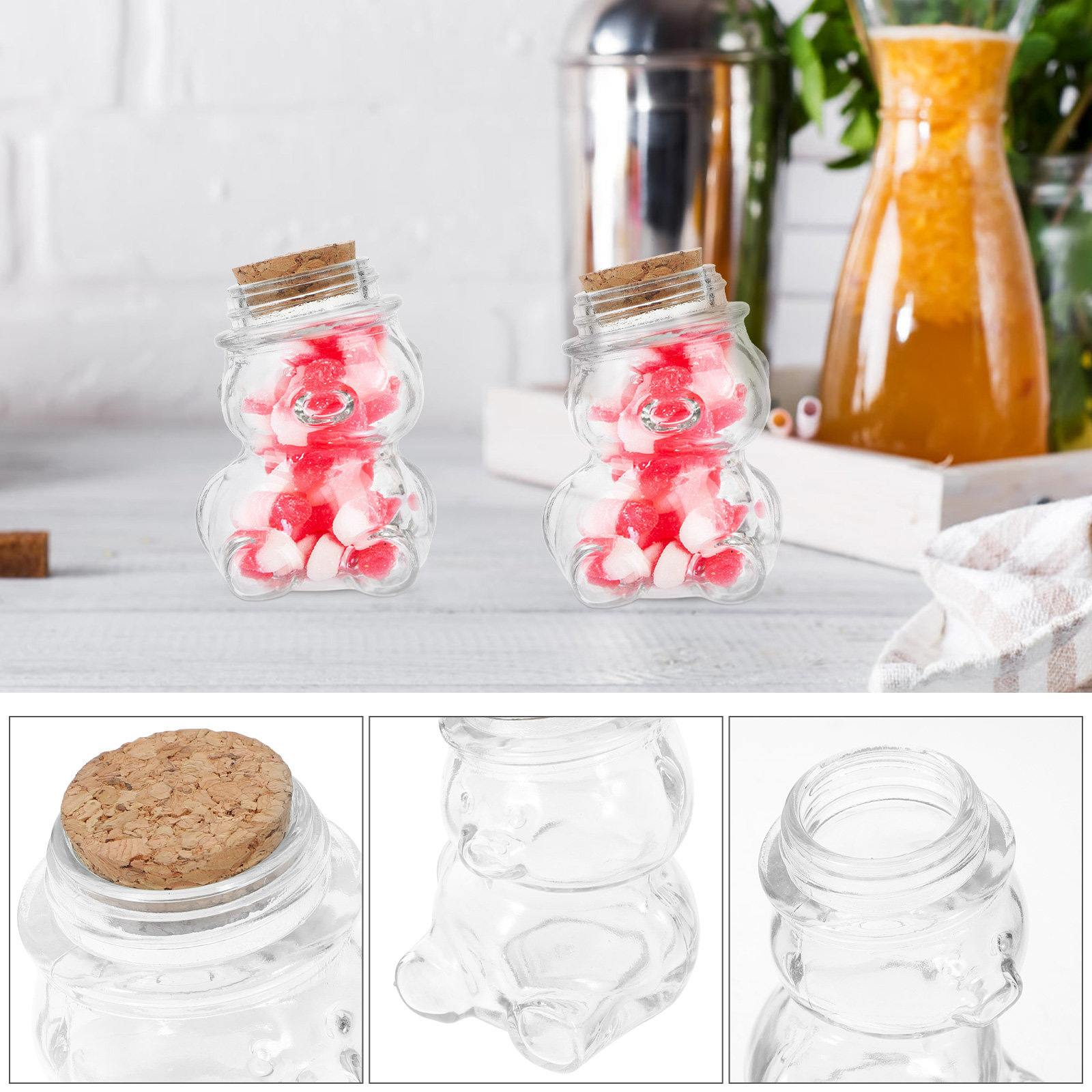 4個入りガラスキャンディジャーセット 透明な気密食品保存容器 - Glass Container Set のレビューと価格