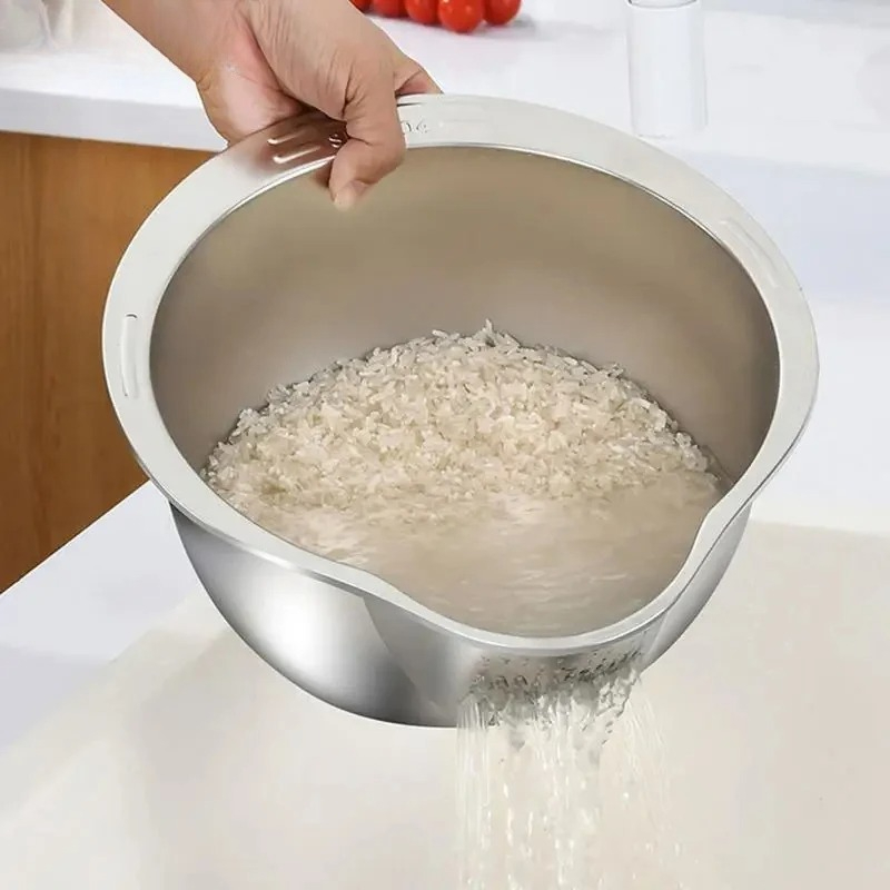 錆びないステンレス製米とぎざる、ストレーナーボウル、パスタ、 - Meal Prep Veggie のレビューと価格