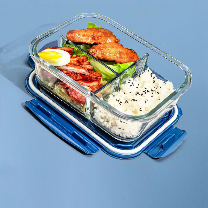 新しいスタイル弁当箱ガラス 1050 ミリリットル電子レンジ - Glass Container Set のレビューと価格
