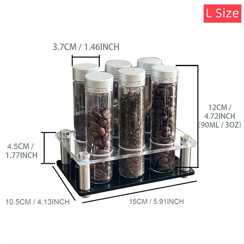 コーヒー豆保存容器ポータブルコーヒー保存瓶ディスプレイラック - Glass Container Set のレビューと価格